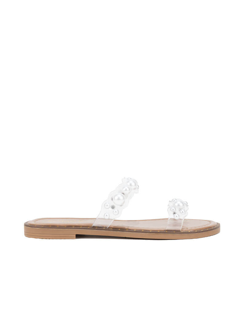 Mules transparentes à brides fines